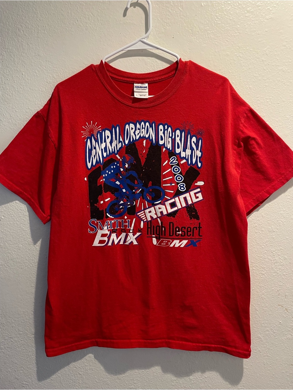 Vintage 2008 Central Oregon Big Blast BMX Racing STAFF T Shirt Red Size Large